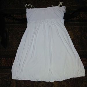 White and black prom dress